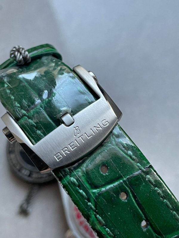 Replica Breitling Chronomat 36mm u77310591u1 Green Leather strap Light Green dial GF Factory - Image 9