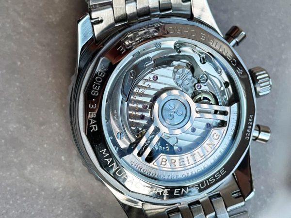 Replica Breitling Navitimer 01 1:1 SS Salmon Dial on Steel Strap A7750 BLS Factory - Image 9