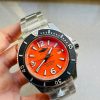 Replica Breitling Superocean Automatic 44 BLSF 1:1 Best Edition orange Dial Black Bezel on SS Strap A2824