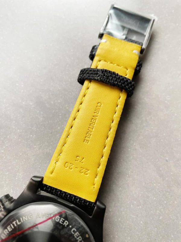 Replica Breitling Avenger Bandit DLC GF 1:1 Best Edition Black Dial on Black Nylon Strap A7750 - Image 11