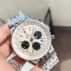 Replica Breitling Navitimer 01 1:1 SS White Dial on Steel Strap A7750 GF Factory