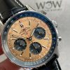 Replica Breitling Navitimer 01 1:1 SS salmon Dial on Brown leather Strap A7750 BLS Factory - Image 2