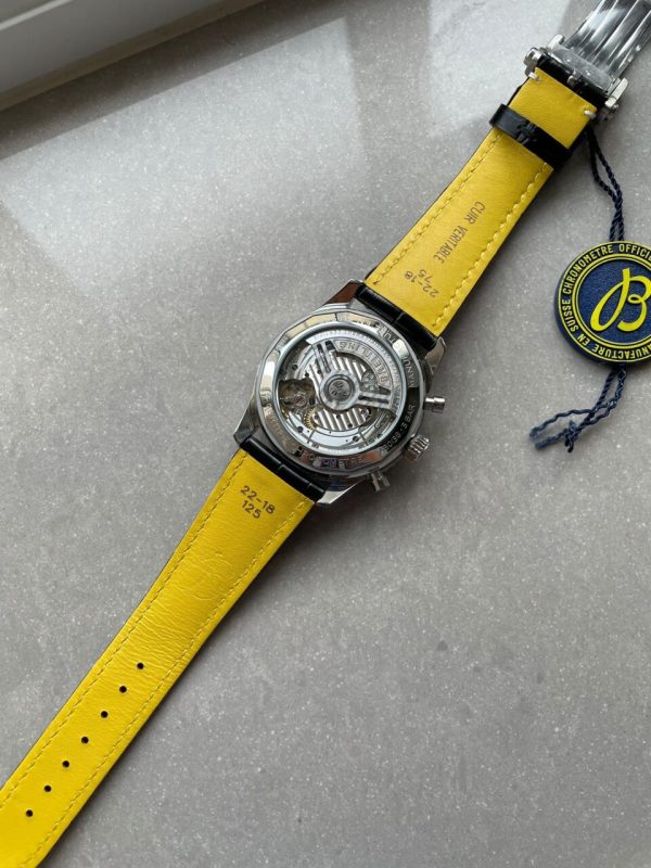 Replica Breitling Navitimer 01 1:1 SS salmon Dial on Brown leather Strap A7750 BLS Factory - Image 7