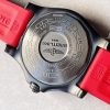 Replica Breitling Avenger GMT SS GF 1:1 Best Edition Black Dial Stick Markers on RED rubber Strap A2836 V2 limited edition - Image 10