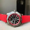 Replica Breitling Avenger GMT SS GF 1:1 Best Edition Black Dial Stick Markers on RED rubber Strap A2836 V2 limited edition - Image 4