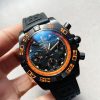 Replica Breitling Chronomat 44mm Blacksteel Orange GF 1:1 Best Edition Black Dial on Black Rubber Strap A7750