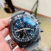 Replica Breitling Chronomat 44mm Blacksteel GF 1:1 Special Edition Black Dial on Black Rubber Strap A7750