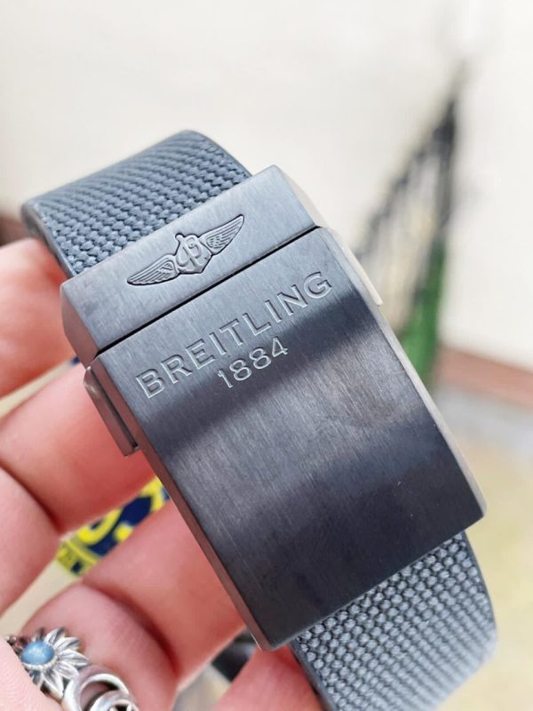 Replica Breitling Chronomat 44mm Blacksteel GF 1:1 Special Edition Black Dial on Black Rubber Strap A7750 - Image 10