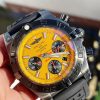 Replica Breitling Chronomat 44mm Blacksteel GF 1:1 Special Edition Yellow Dial on Black Rubber Strap A7750 - Image 6