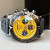 Replica Breitling Chronomat 44mm Blacksteel GF 1:1 Special Edition Yellow Dial on Black Rubber Strap A7750 - Image 4