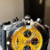 Replica Breitling Chronomat 44mm Blacksteel GF 1:1 Special Edition Yellow Dial on Black Rubber Strap A7750 - Image 3