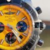 Replica Breitling Chronomat 44mm Blacksteel GF 1:1 Special Edition Yellow Dial on Black Rubber Strap A7750 - Image 2
