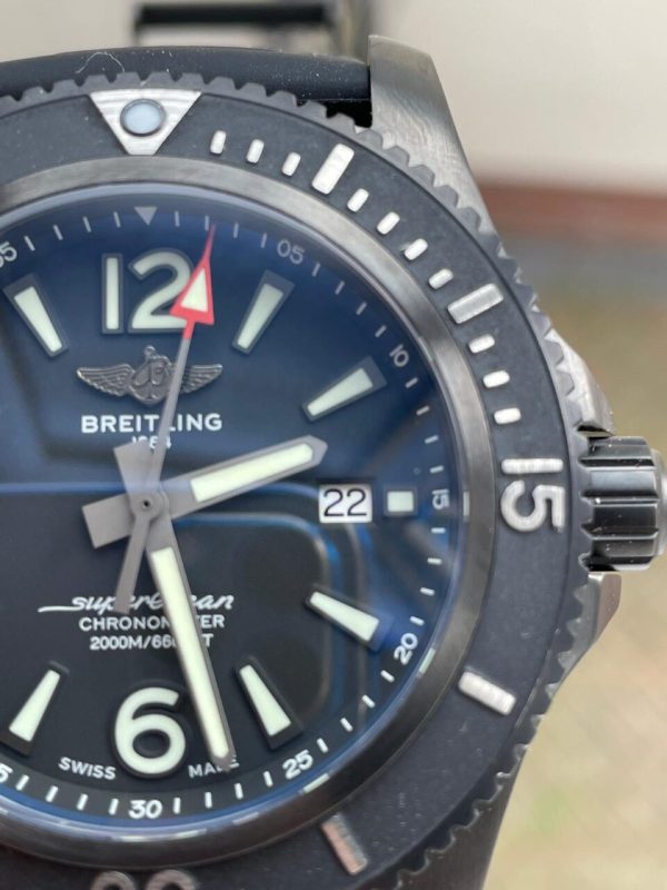 Replica Breitling Superocean Automatic 44 TF 1:1 Best Edition Black Dial Black Bezel on Black Rubber Strap A2824 - Image 2