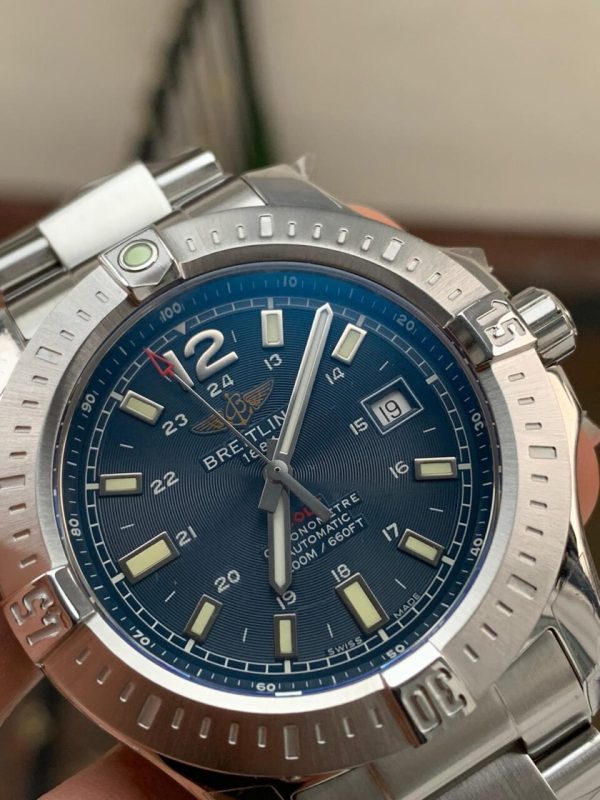 Replica Breitling Colt Automatic 44mm SS GF 1:1 Best Edition BLUE Textured Dial on SS Bracelet A2824 - Image 3