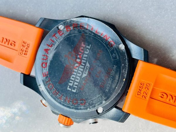 Replica Breitling Endurance pro OGF 44mm Black dial orange Rubber Strap quartz movement - Image 13