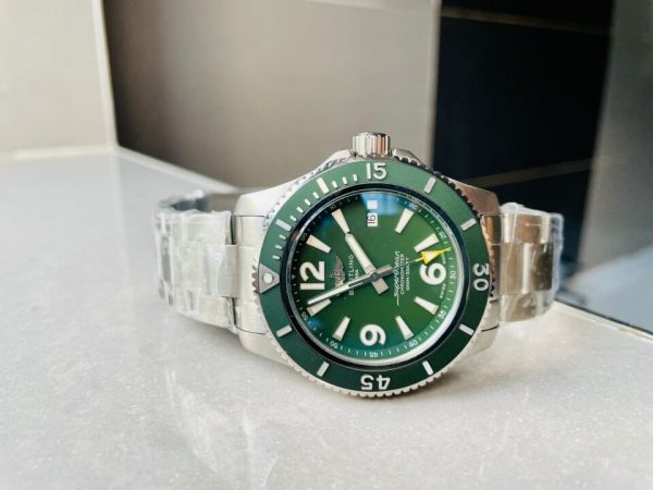 Replica Breitling Superocean Automatic 44 BLSF 1:1 Best Edition Green Dial Green Bezel on SS Strap A2824 - Image 2