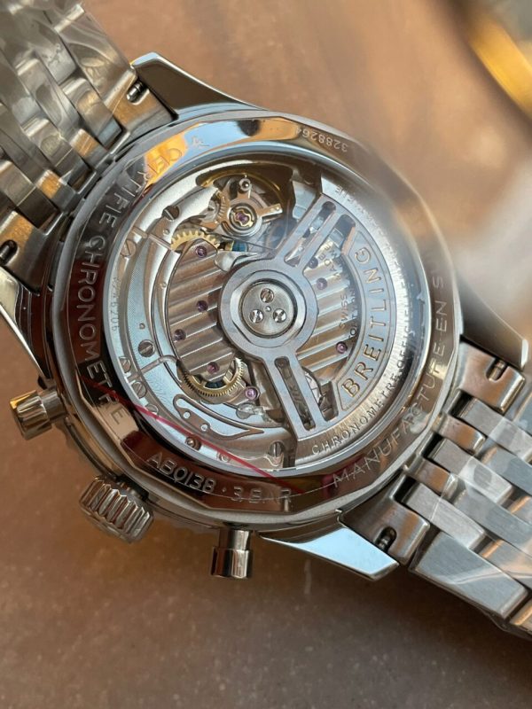 Replica Breitling Navitimer 01 1:1 SS Green Dial on Steel Strap A7750 BLS Factory - Image 7